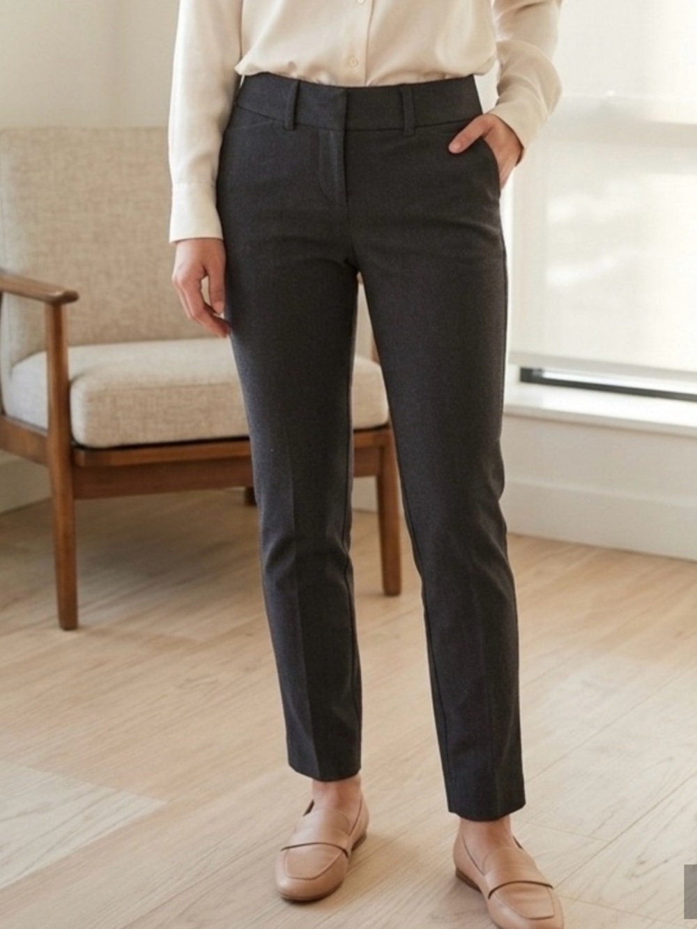 LOFT Women’s Skinny Ankle Petite Pants - Charcoal Gray